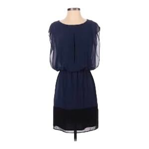 Gianni Bini Navy Blue and Black Blouson Dress, Sz L